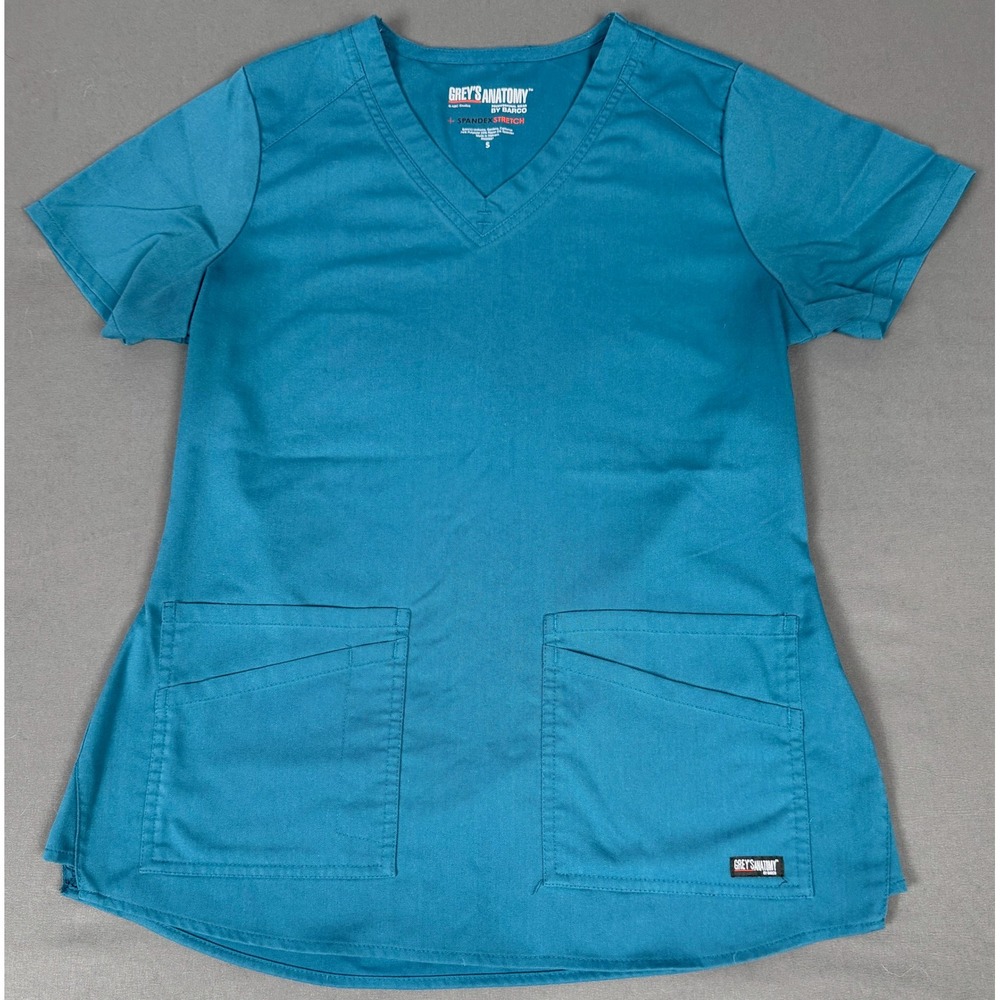 Grey's Anatomy Barco Scrub Top Womens Small Teal V-Neck